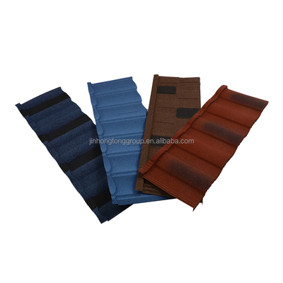 색상 돌 칩 코팅 표면 0.3mm 0.35mm 0.4mm 0.42mm로 만든 지붕에 대한 돌 코팅 철강 지붕 잎