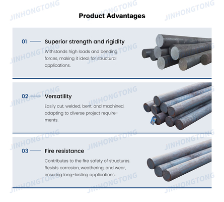 산업 가공 재료 Q235/Q345/SS400/ST37-2/ST52/Q420/Q460/S235JR/S275JR/S355JR를 위한 둥근 절단 강철 막대
