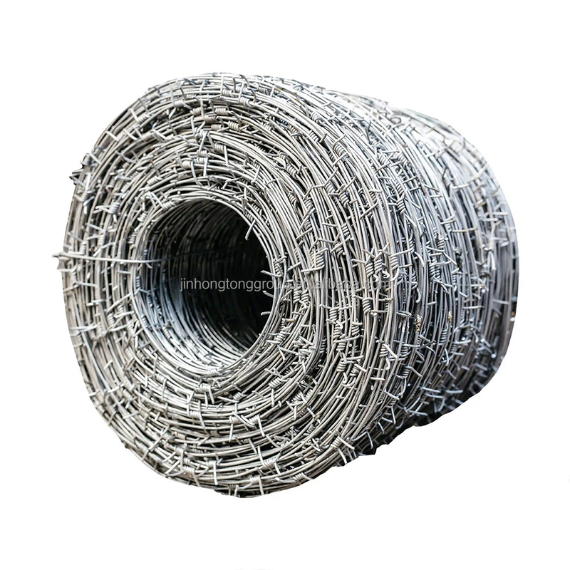 ASTM 6 8 9 10 12 14 18 20 1.6mm x 100m 보호 공사용 진열 된 바브 강철 와이어 코일